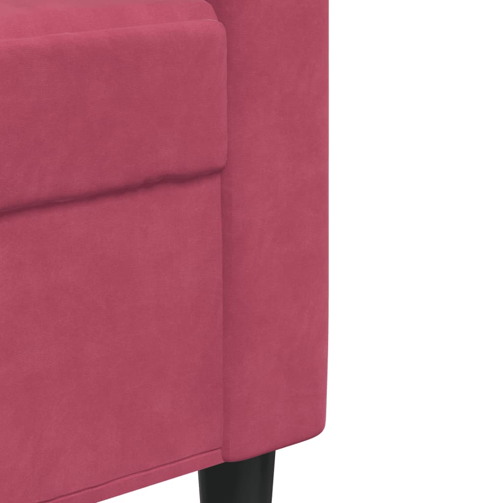 Fauteuil bordeaux 60 cm velours