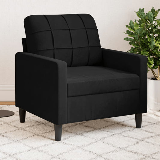 Fauteuil en velours noir 60 cm