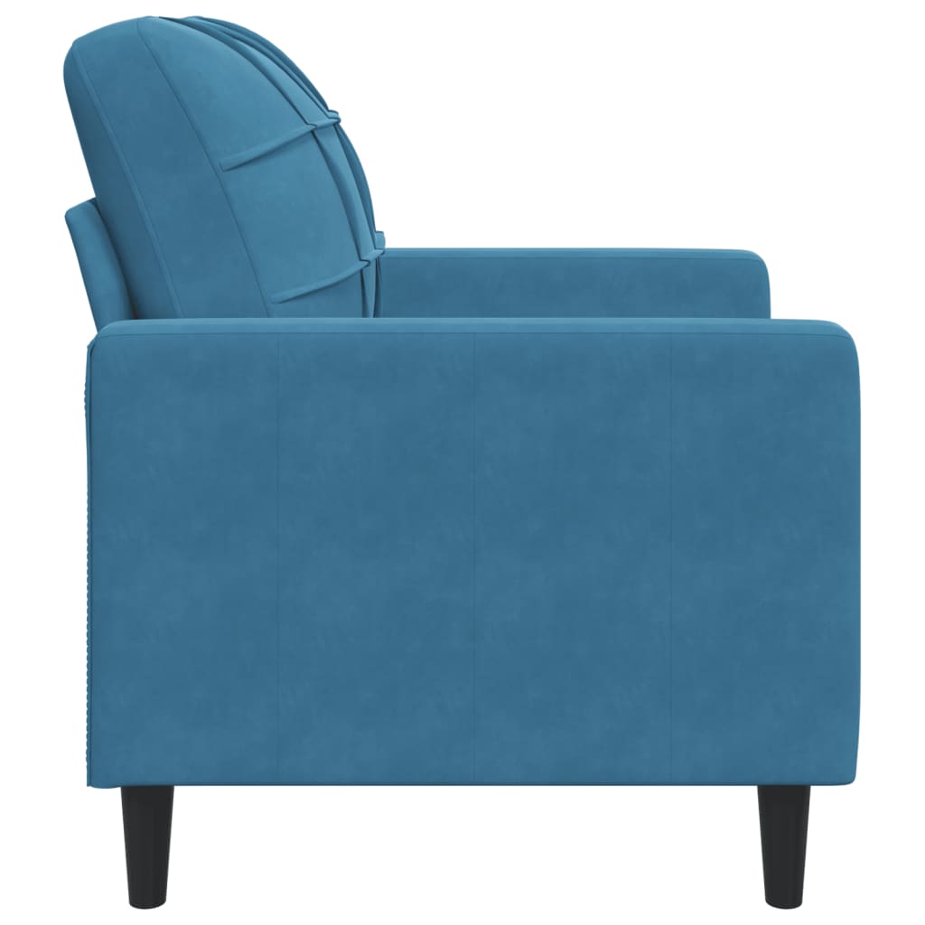 Fauteuil bleu 60 cm velours