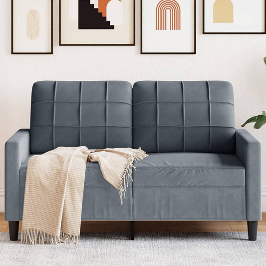 Canapé 2 places velours gris foncé 120 cm