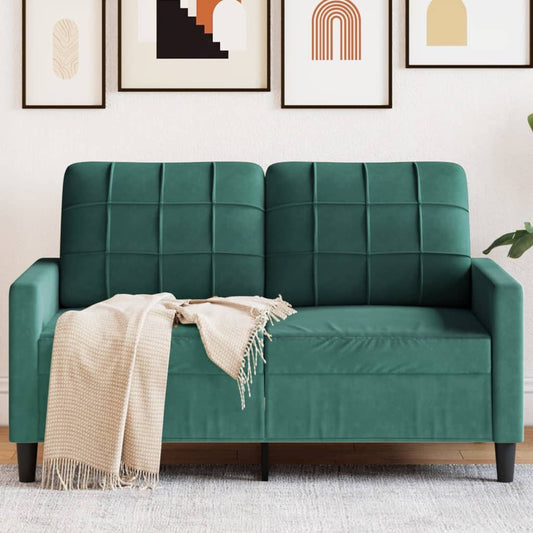 2-seater sofa dark green 120 cm velvet