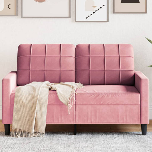 Canapé 2 places rose 120 cm velours