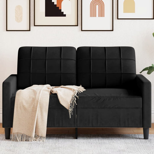 Canapé 2 places velours noir 120 cm