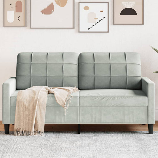 2-Sitzer-Sofa Hellgrau 140 cm Samt