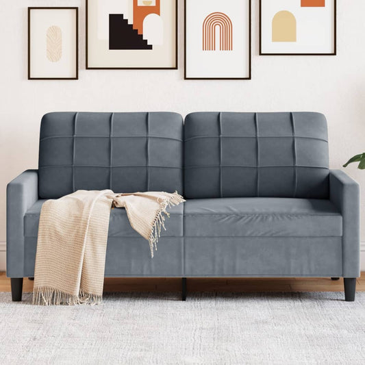Canapé 2 places velours gris foncé 140 cm