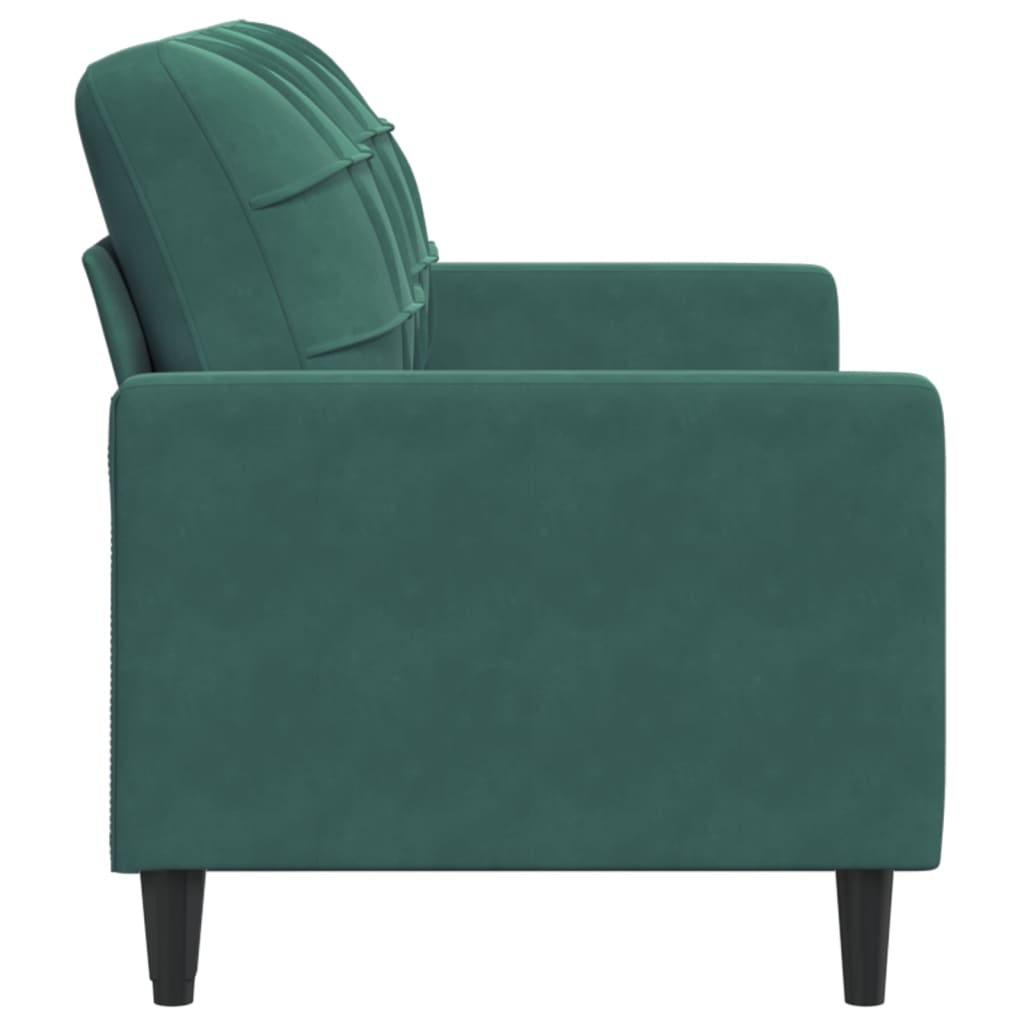 Canapé 2 places velours vert foncé 140 cm