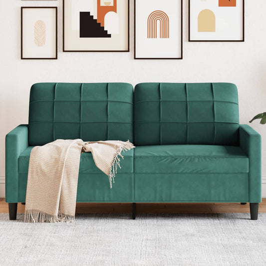 Canapé 2 places velours vert foncé 140 cm