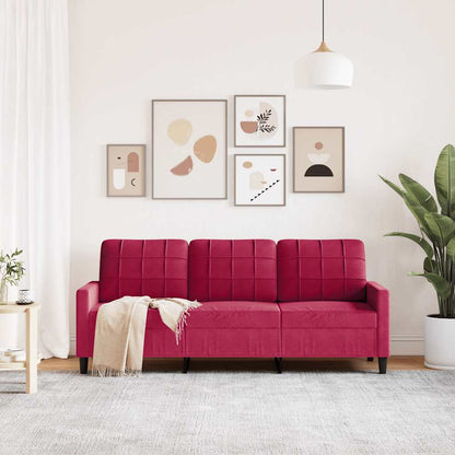 3-Sitzer-Sofa Weinrot 180 cm Samt