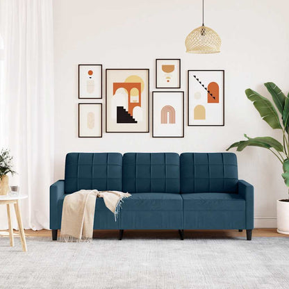 3-Sitzer-Sofa Blau 180 cm Samt