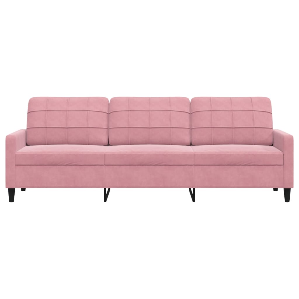 3-seater sofa pink 210 cm velvet