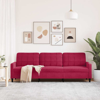 3-Sitzer-Sofa Weinrot 210 cm Samt