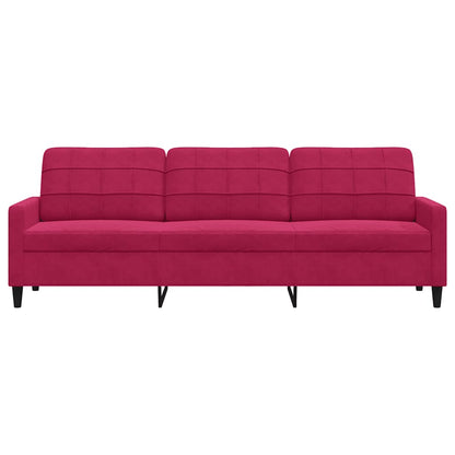 3-Sitzer-Sofa Weinrot 210 cm Samt
