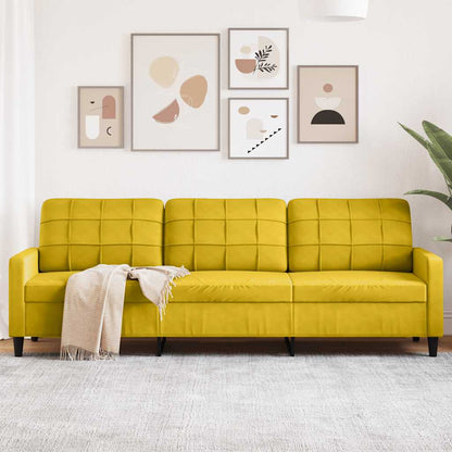 3-Sitzer-Sofa Gelb 210 cm Samt