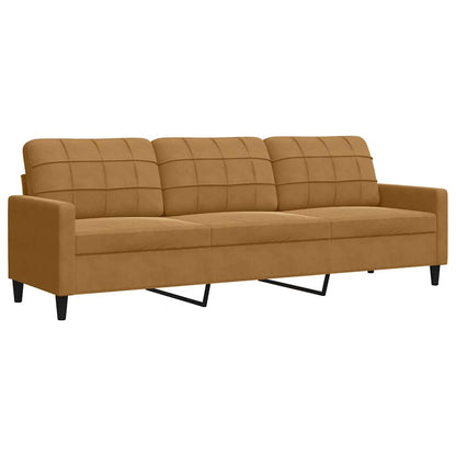3-Sitzer-Sofa Braun 210 cm Samt