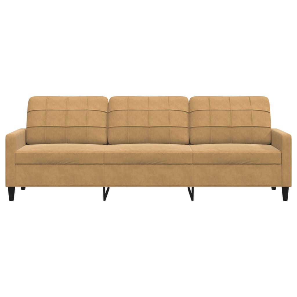 3-Sitzer-Sofa Braun 210 cm Samt