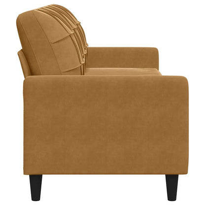 3-Sitzer-Sofa Braun 210 cm Samt