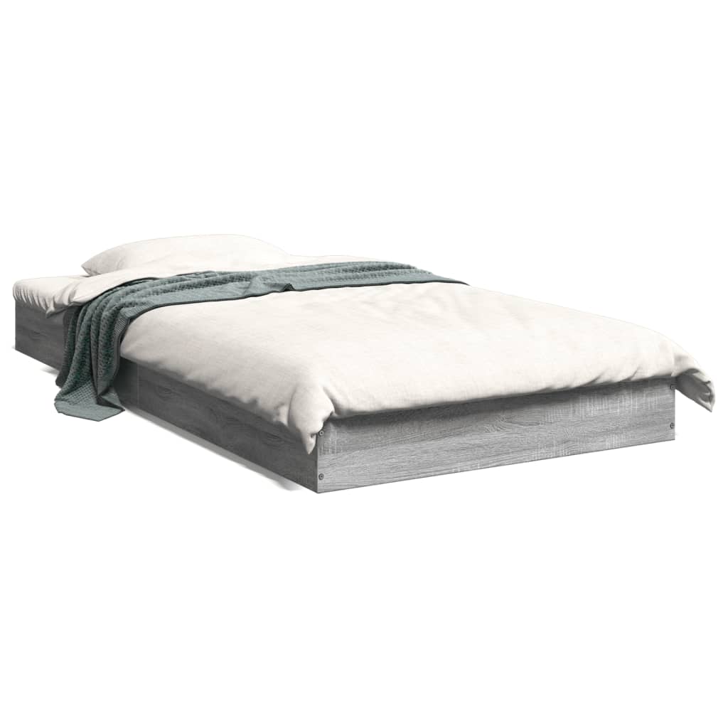 Cadre de lit Sonoma gris 100x200 cm en bois