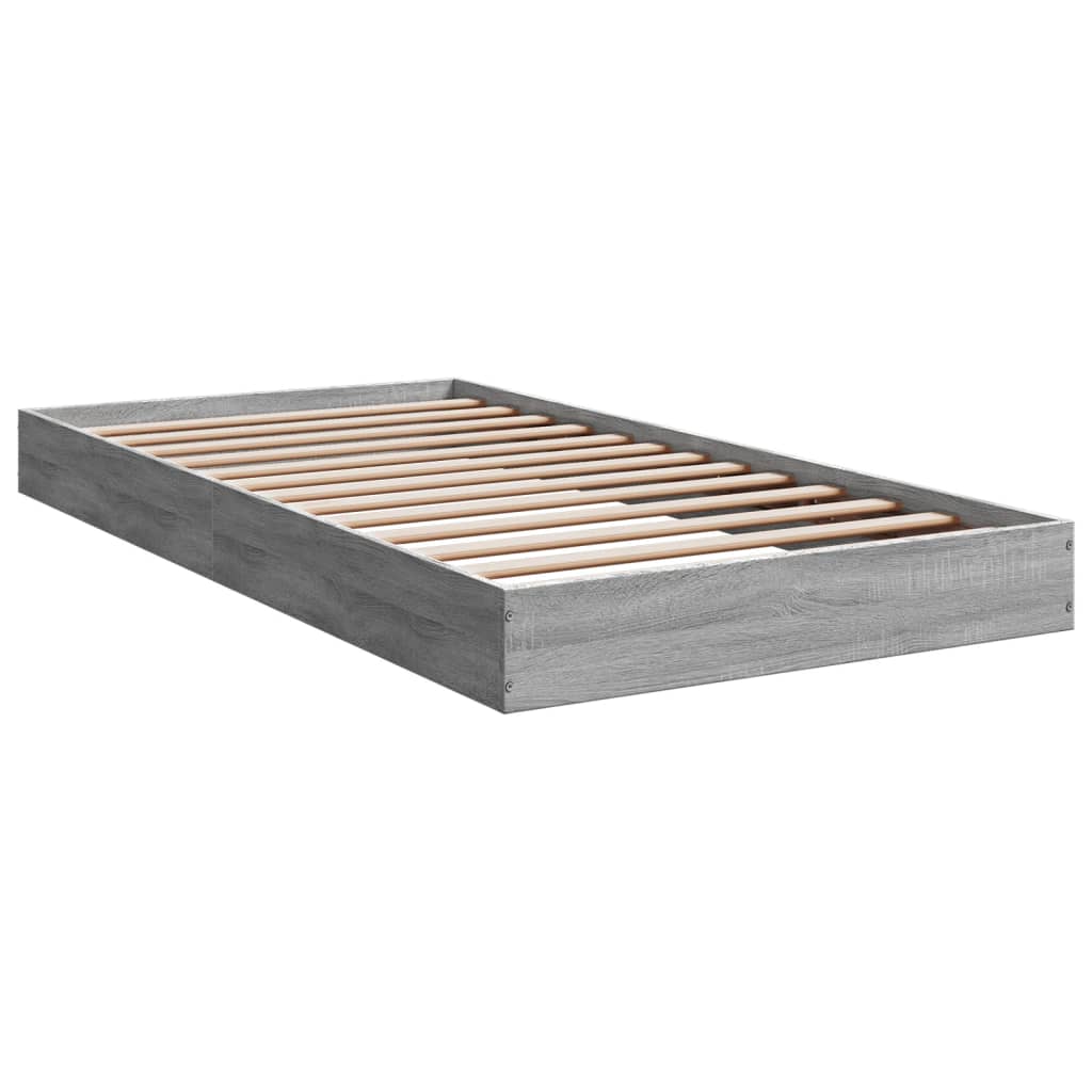 Cadre de lit Sonoma gris 100x200 cm en bois