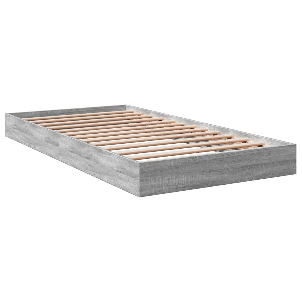 Cadre de lit Sonoma gris 100x200 cm en bois