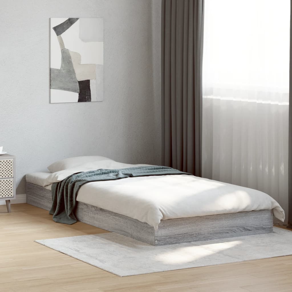 Bed frame Grey Sonoma 75x190 cm wood material