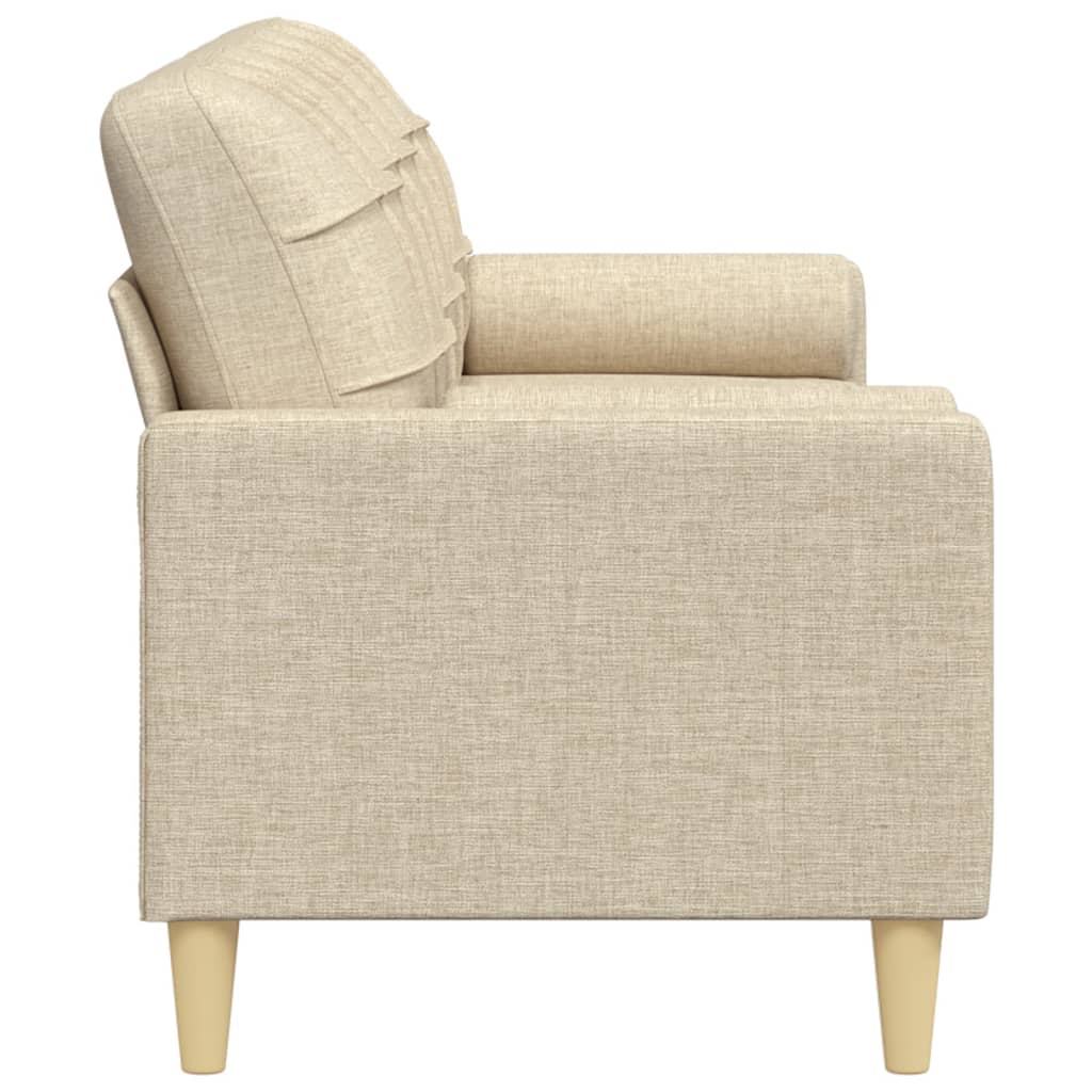 3-seater sofa with decorative cushions cream 210 cm fabric