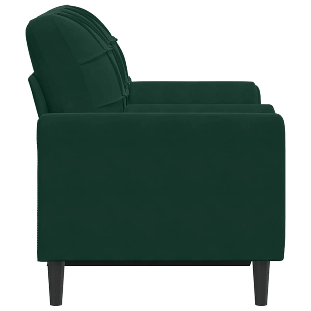 2-Sitzer-Sofa mit Zierkissen Dunkelgrün 120 cm Samt