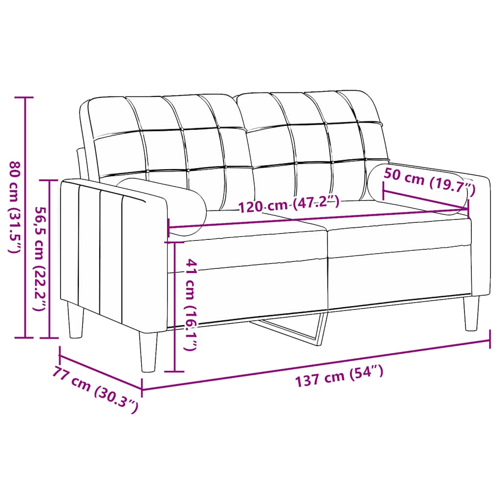 2-Sitzer-Sofa mit Zierkissen Dunkelgrün 120 cm Samt
