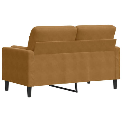 2-Sitzer-Sofa mit Zierkissen Braun 120 cm Samt