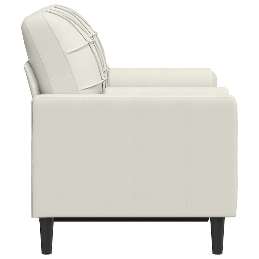 2-Sitzer-Sofa mit Zierkissen Creme 120 cm Samt