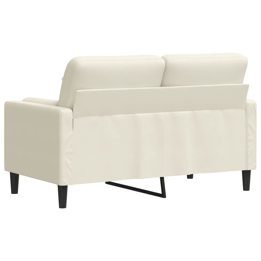 2-seater sofa with decorative cushions cream 120 cm velvet
