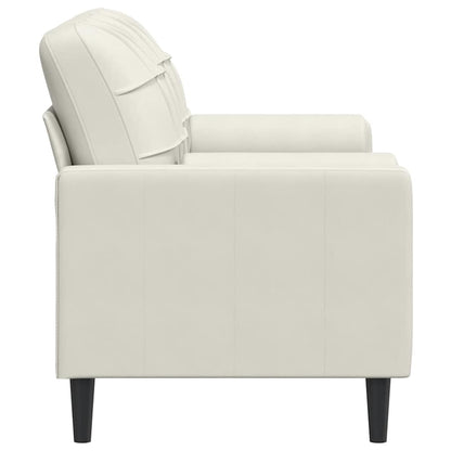 2-Sitzer-Sofa mit Zierkissen Creme 140 cm Samt