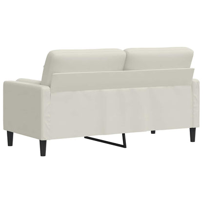 2-Sitzer-Sofa mit Zierkissen Creme 140 cm Samt