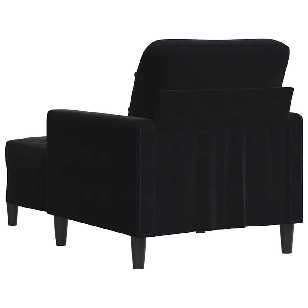 Sessel mit Hocker Schwarz 60 cm Samt