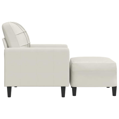 Sessel mit Hocker Creme 60 cm Samt