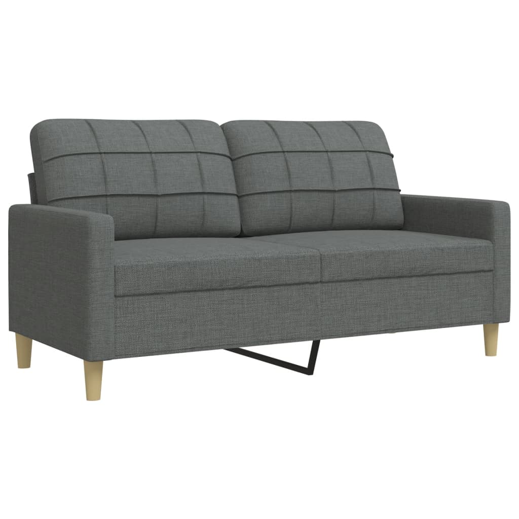 2-piece sofa set in dark grey fabric