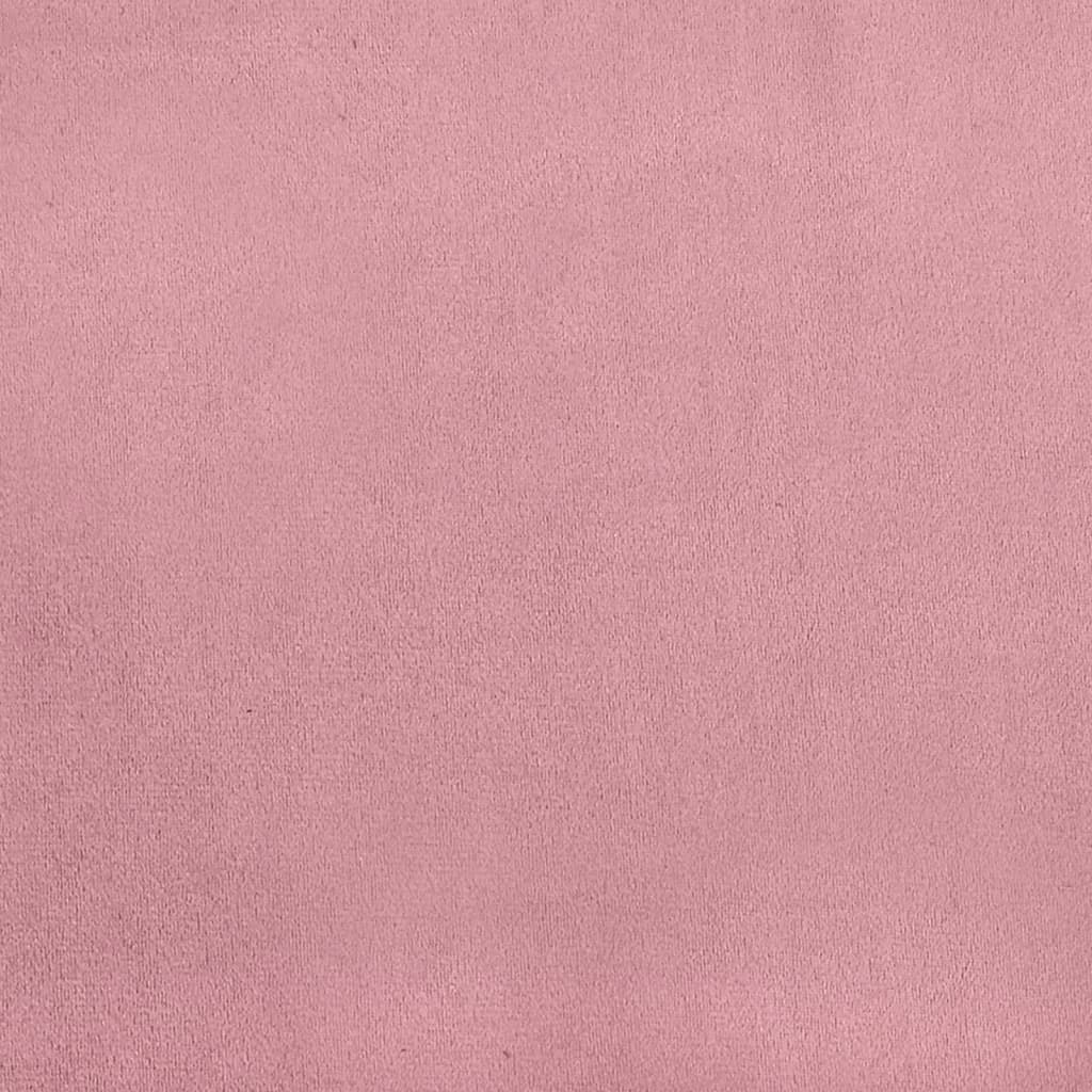 2-tlg. Sofagarnitur mit Kissen und Nackenrollen Rosa Samt
