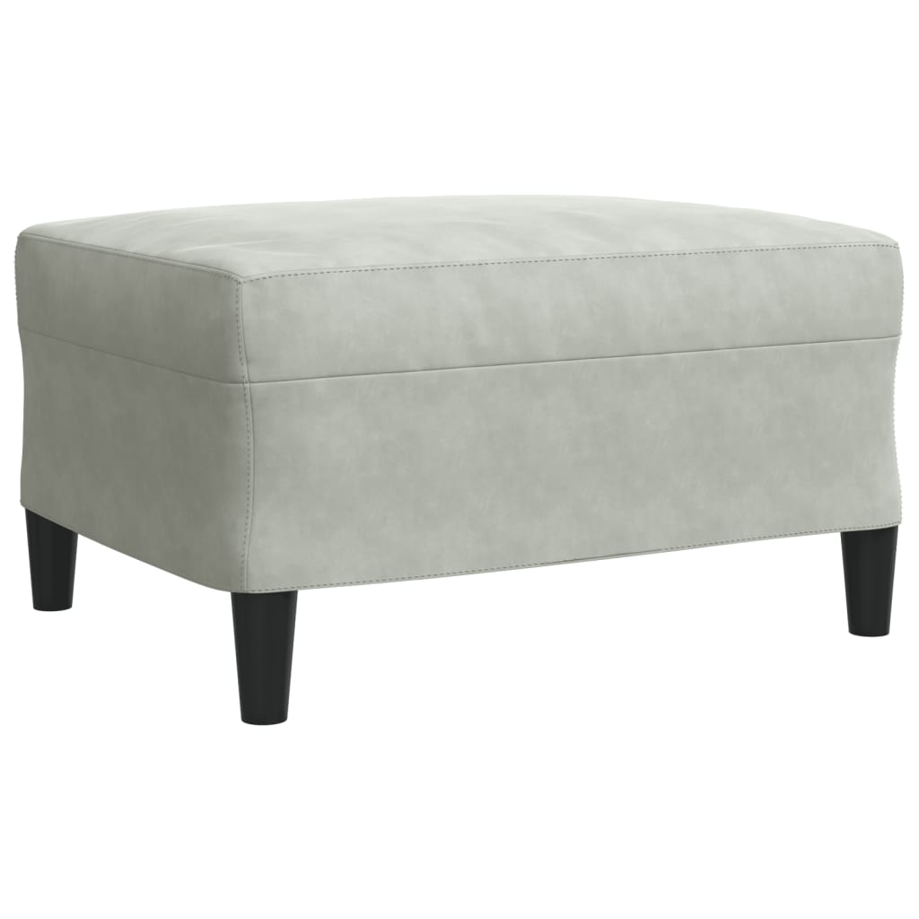 4-piece sofa set with cushions light grey velvet