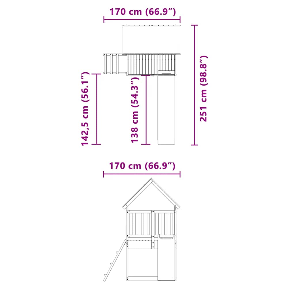 Spielturm Imprägniertes Kiefernholz