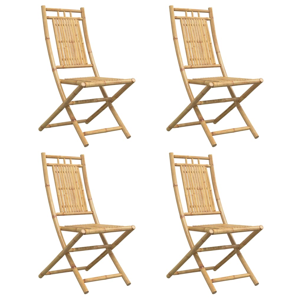 Klappstühle, 4 Stück, 46 x 66 x 99 cm, Bambus