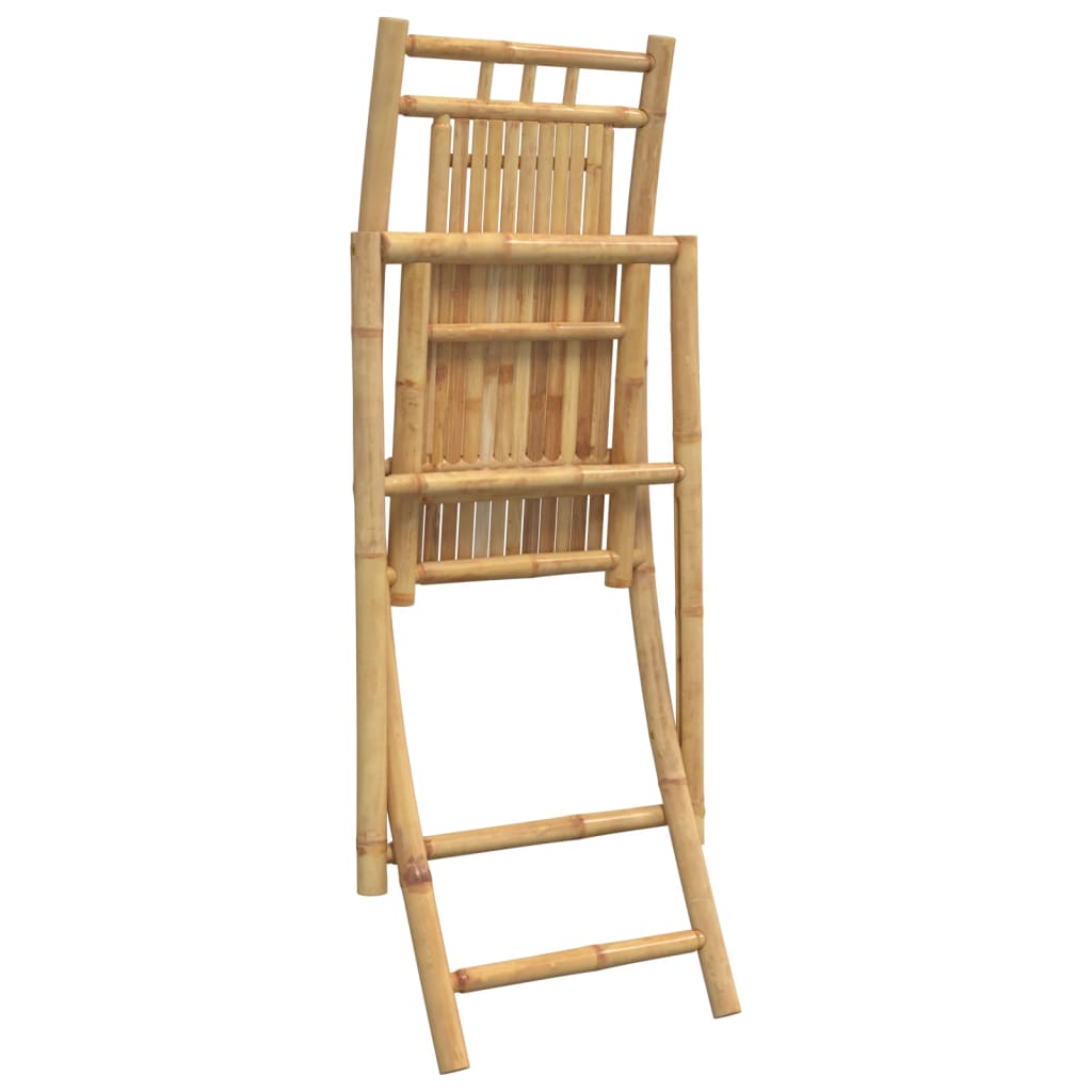 Klappstühle, 4 Stück, 46 x 66 x 99 cm, Bambus