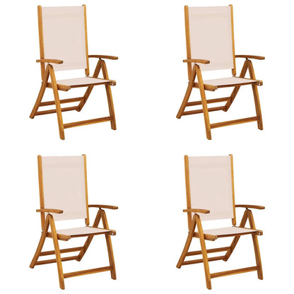 Klappstühle, 4 Stück, Massivholz Akazie und Textilene