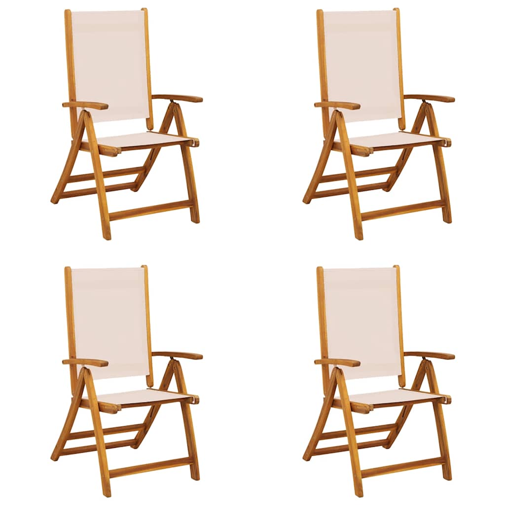 Klappstühle, 4 Stück, Massivholz Akazie und Textilene