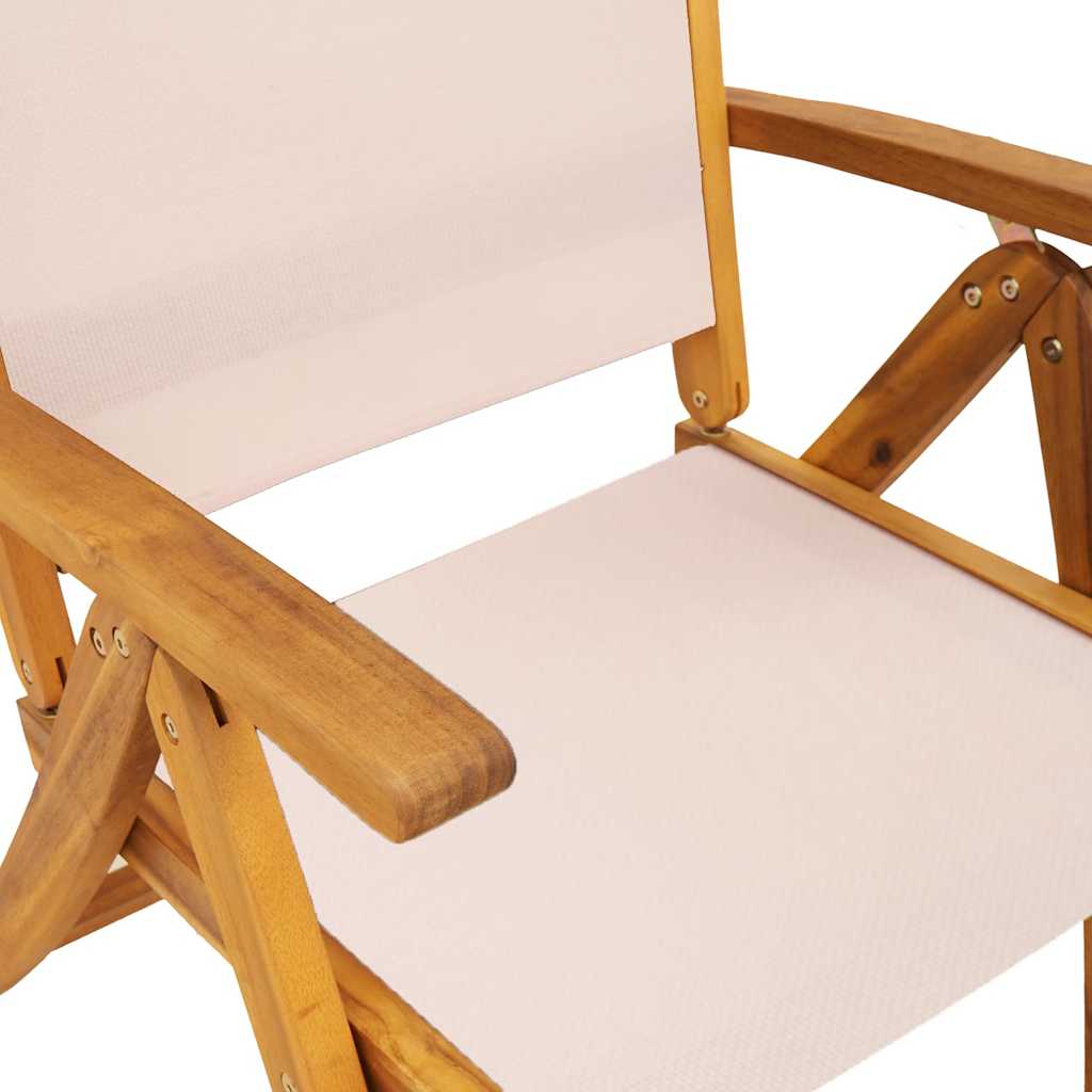 Klappstühle, 4 Stück, Massivholz Akazie und Textilene
