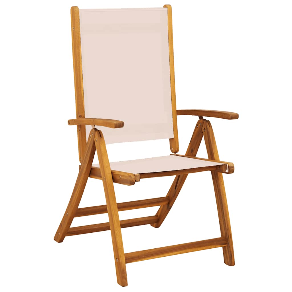 Klappstühle, 6 Stück, Massivholz Akazie und Textilene