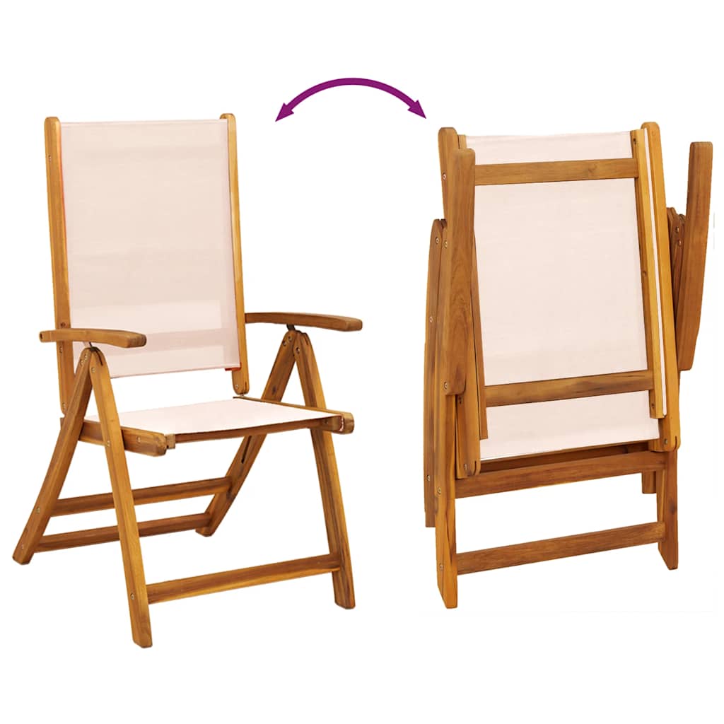Klappstühle, 6 Stück, Massivholz Akazie und Textilene