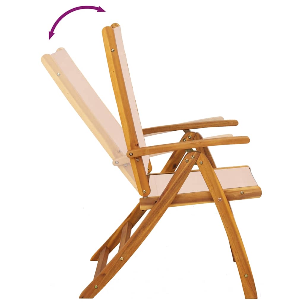 Klappstühle, 6 Stück, Massivholz Akazie und Textilene