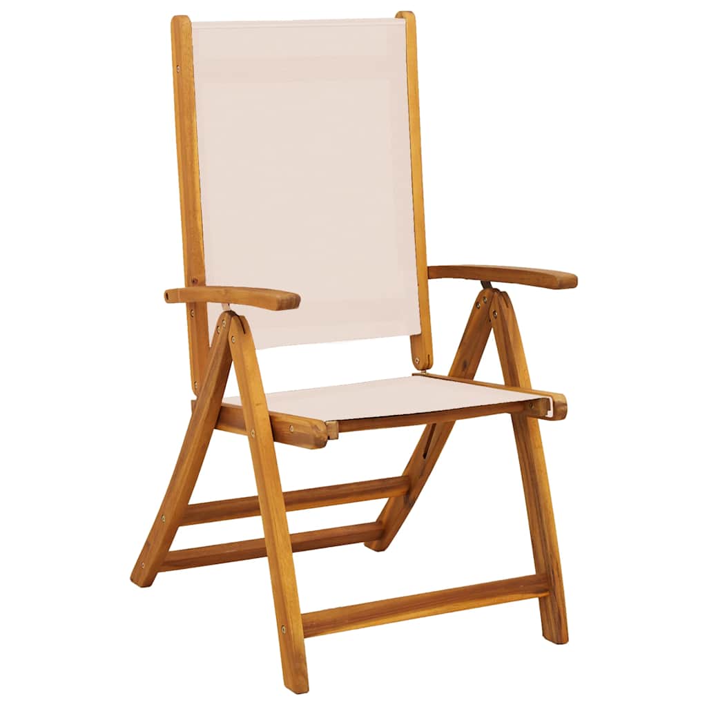 Klappstühle, 8-teilig, Massivholz Akazie und Textilene