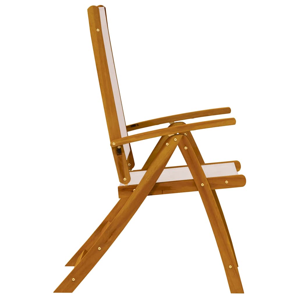 Klappstühle, 8-teilig, Massivholz Akazie und Textilene