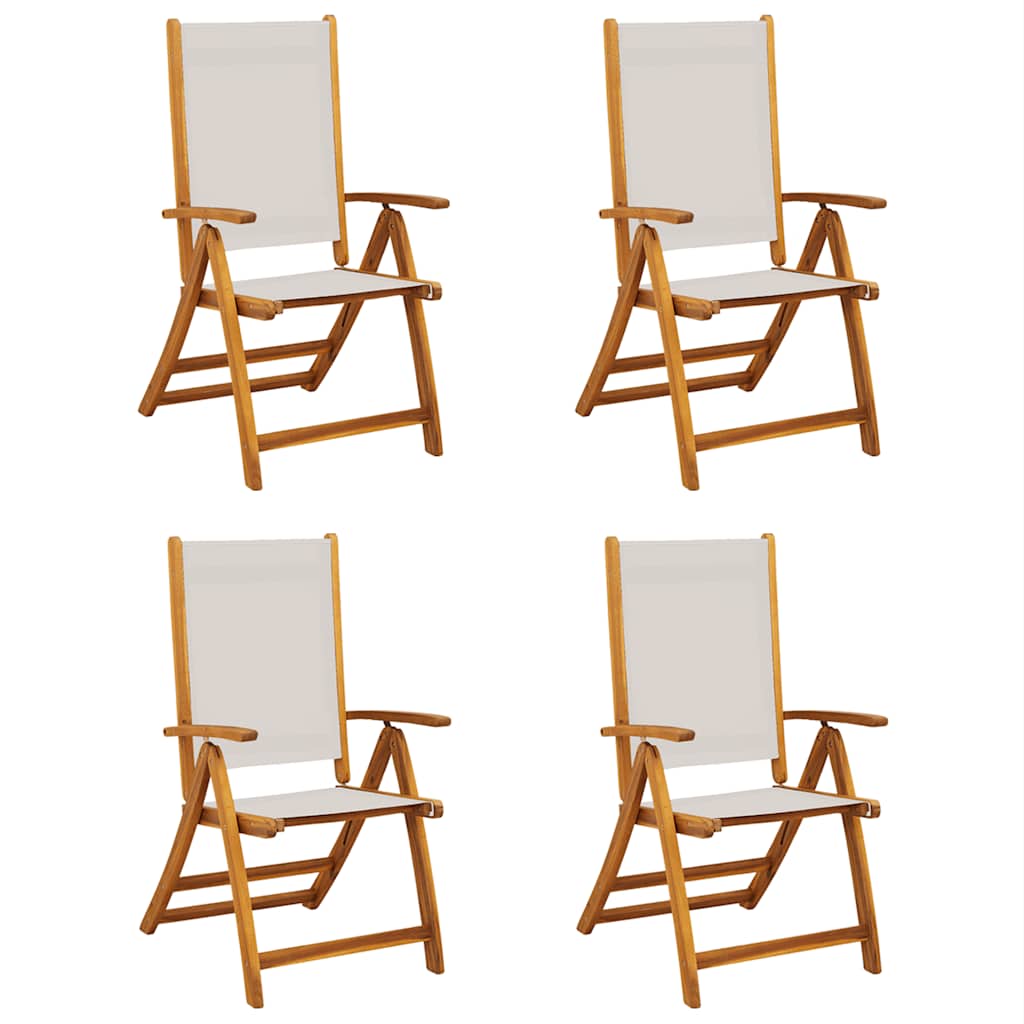 Klappstühle, 4 Stück, Massivholz Akazie und Textilene