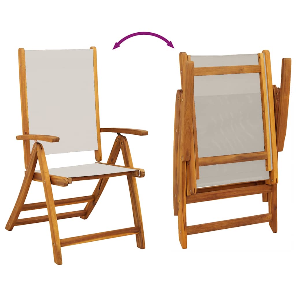 Klappstühle, 4 Stück, Massivholz Akazie und Textilene
